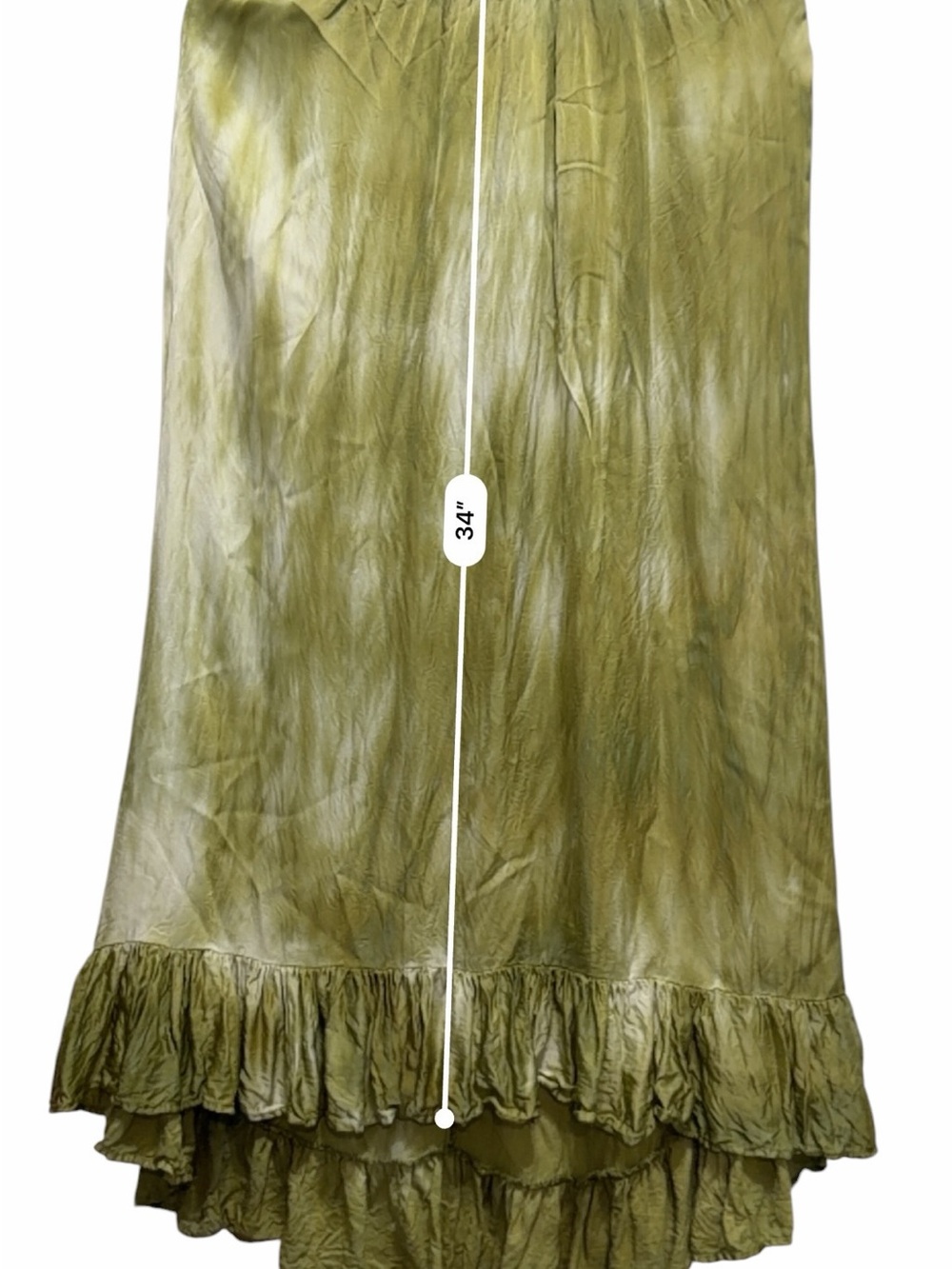 Zara Olive Green High-Low Ruffle Hem Skirt - Picture 4 of 6